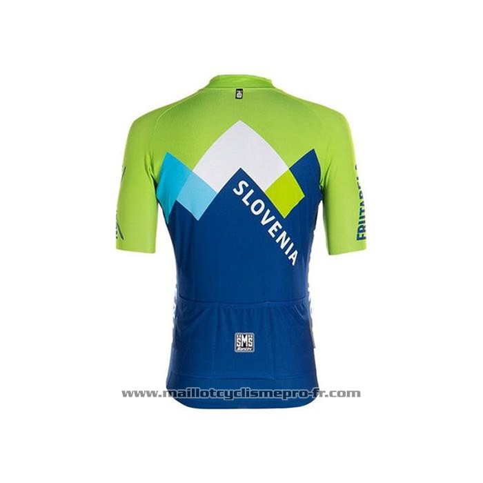 2020 Maillot Cyclisme Slovenia Vert Bleu Manches Courtes Et Cuissard